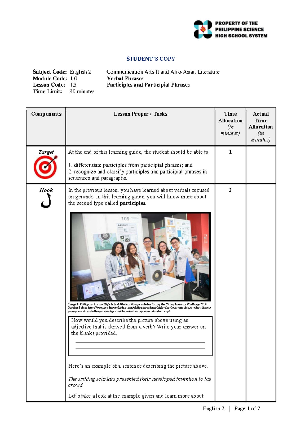 Slg Eng2 1 Eng Student S Copy Subject Code Module Code English 21 Communication Arts Ii Slg Eng2 1 Eng Student S Copy Subject Code Module Code English 21 Communication Arts Ii