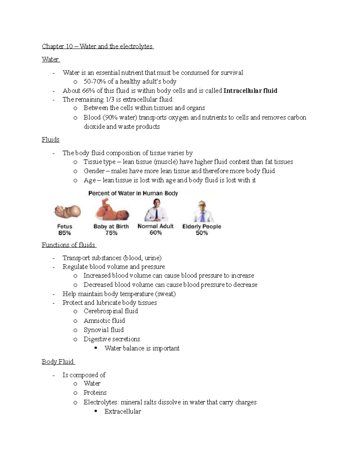 Chapter 10 - Lecture and textbook Notes - Chapter 10 – Water and the ...