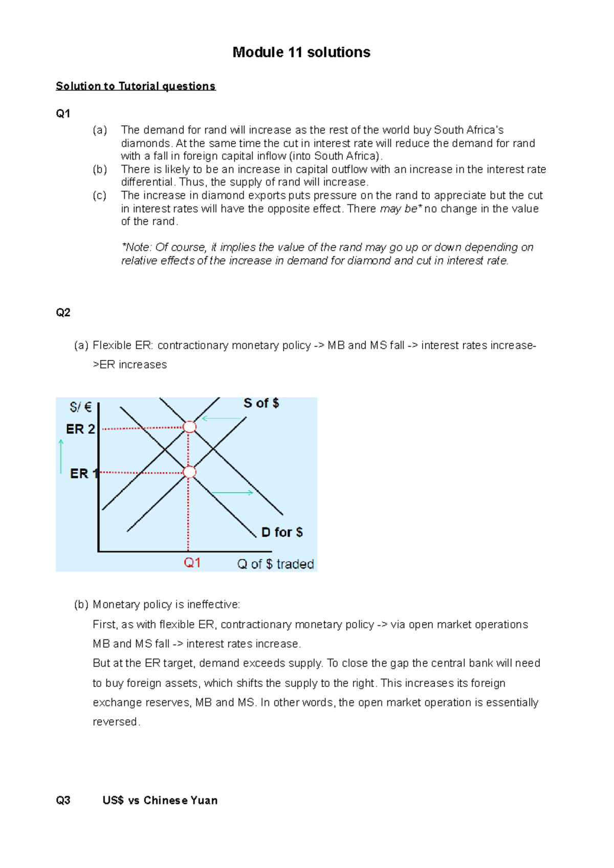 Module 11 Solutions for Economics 2 - Module 11 solutions Solution to ...