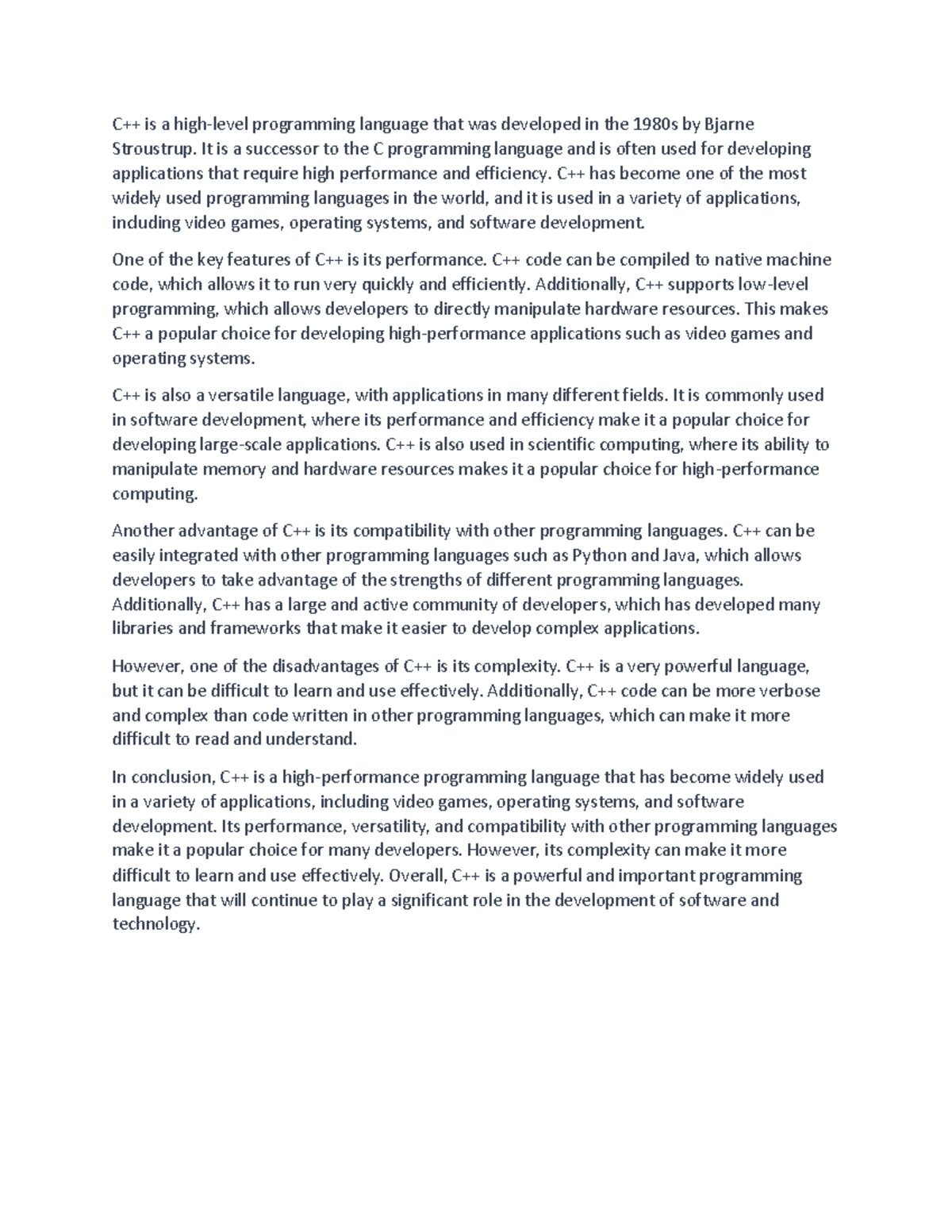 C++ - C++ is a high-performance programming language that has become ...