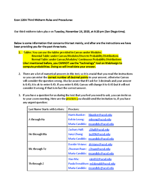 ECON 120A Midterm 1 Version A Solution - ECON 120 - Midterm 1 Version A ...