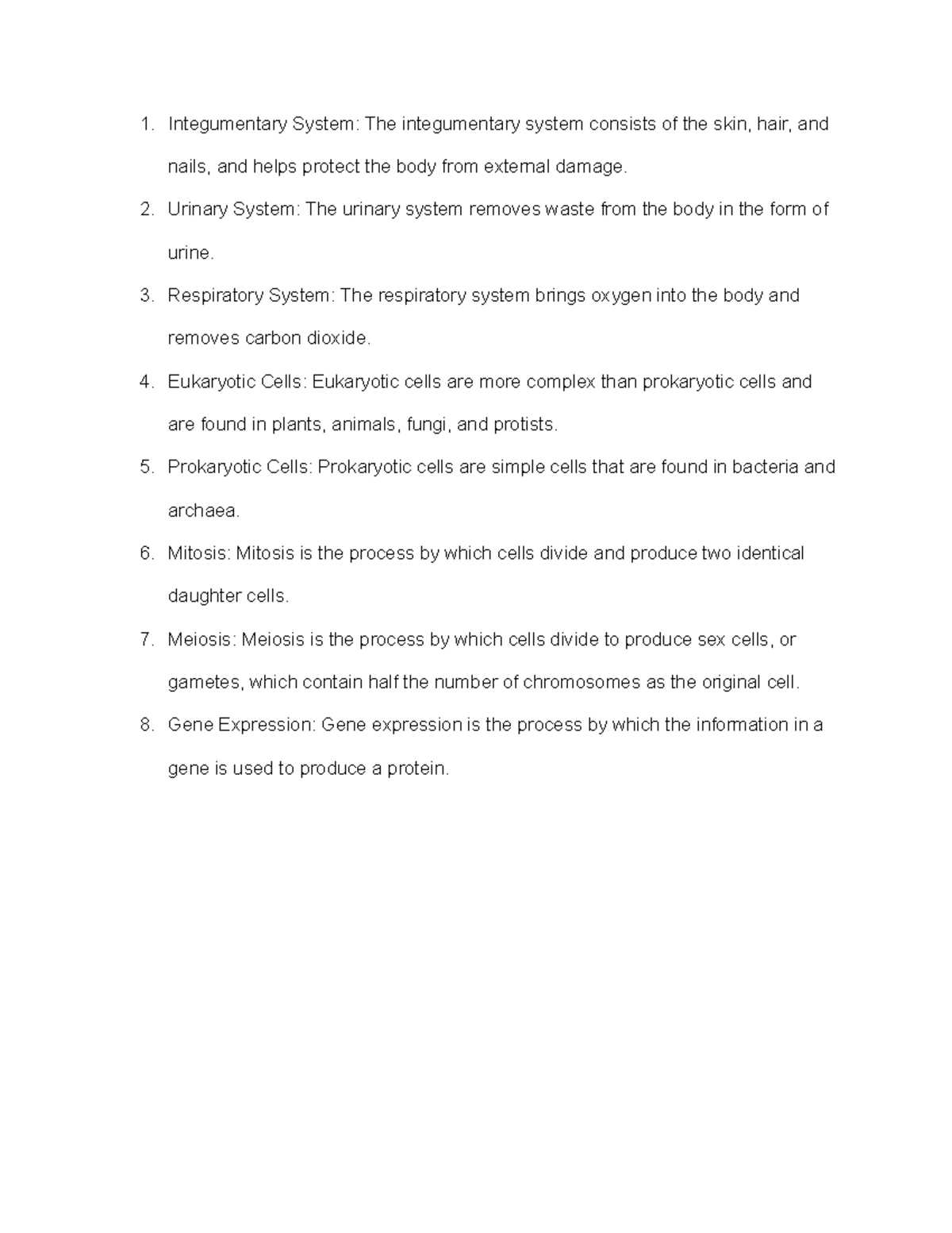 BIO 101 notes 3 - Integumentary System: The integumentary system ...
