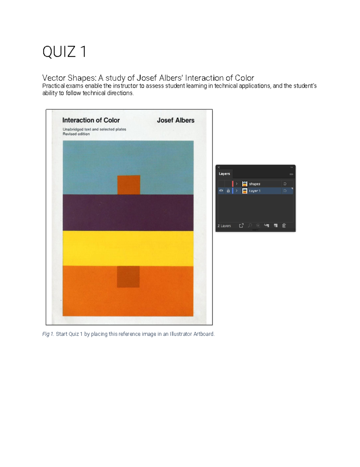 Quiz 1 Illustrator Practicum Instructions - QUIZ 1 Vector Shapes: A ...