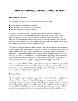 Lesson 3 Supply and Demand - Lesson 3: Supply and Demand Markets A ...