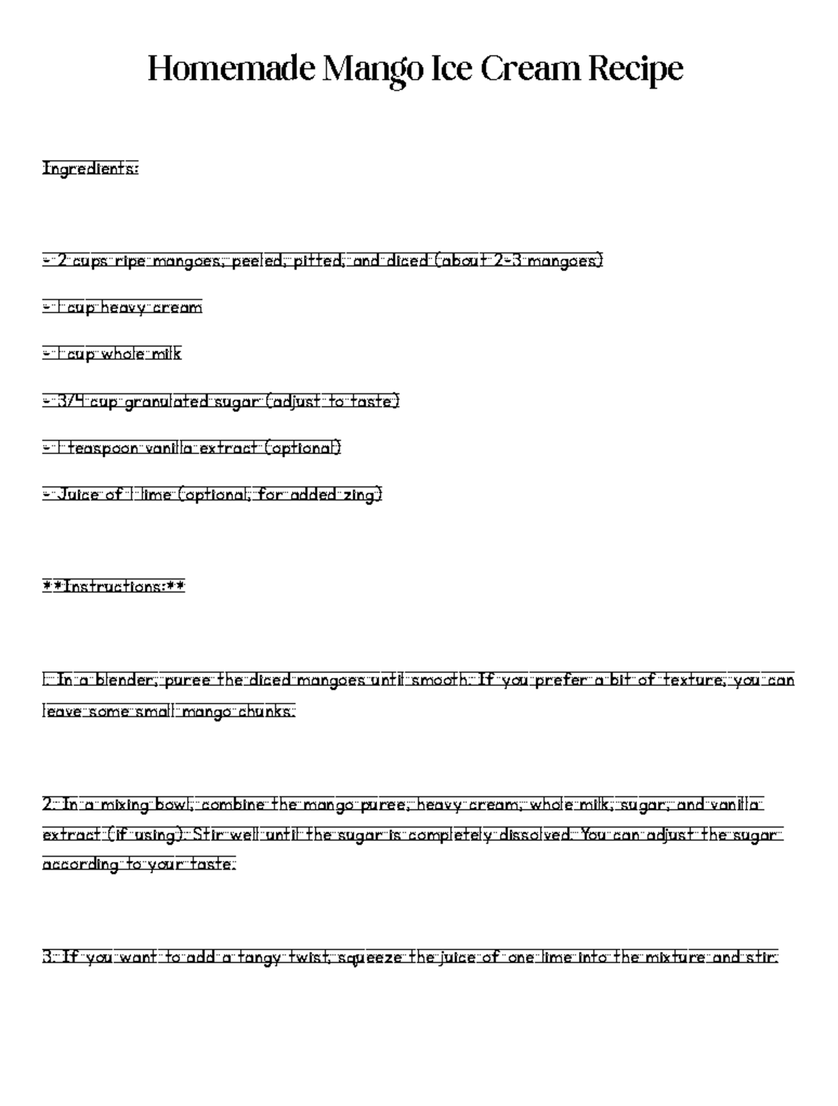 Homemade Ice Cream Homemade Mango Ice Cream Recipe Ingredients 2