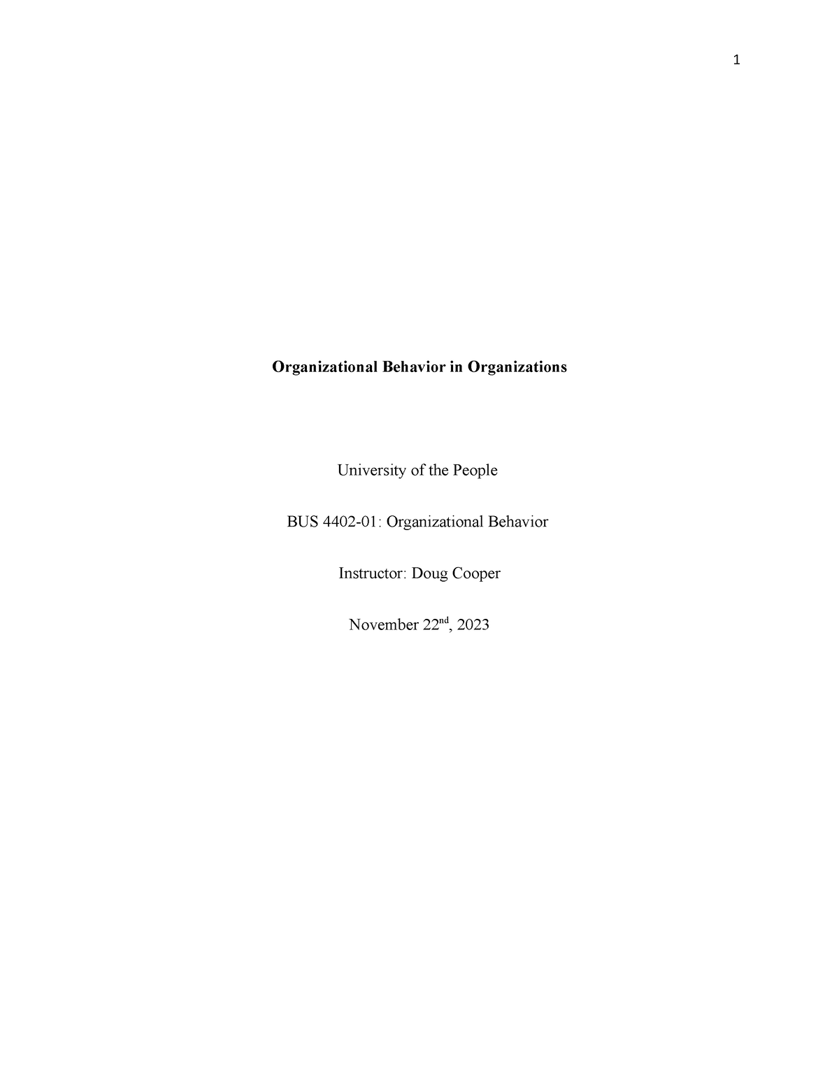 master thesis in organizational behavior