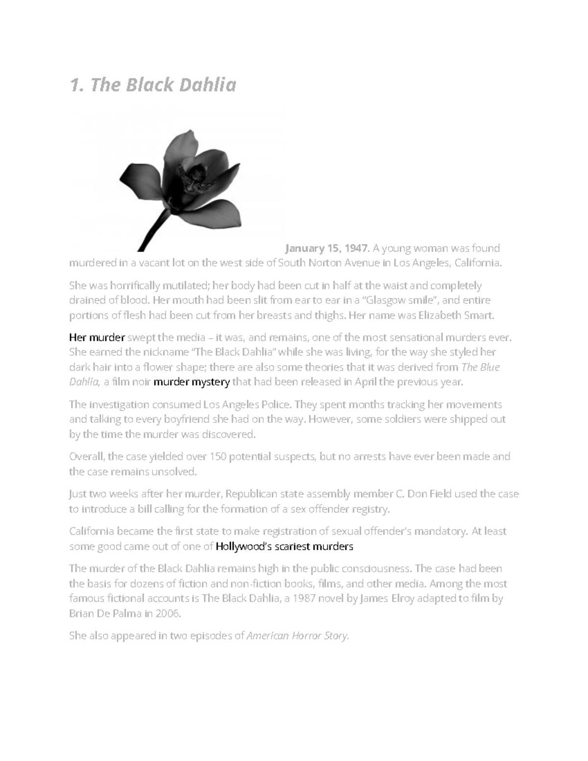 The Black Dahlia Case: One Photo, Countless Questions - uxqfc1s