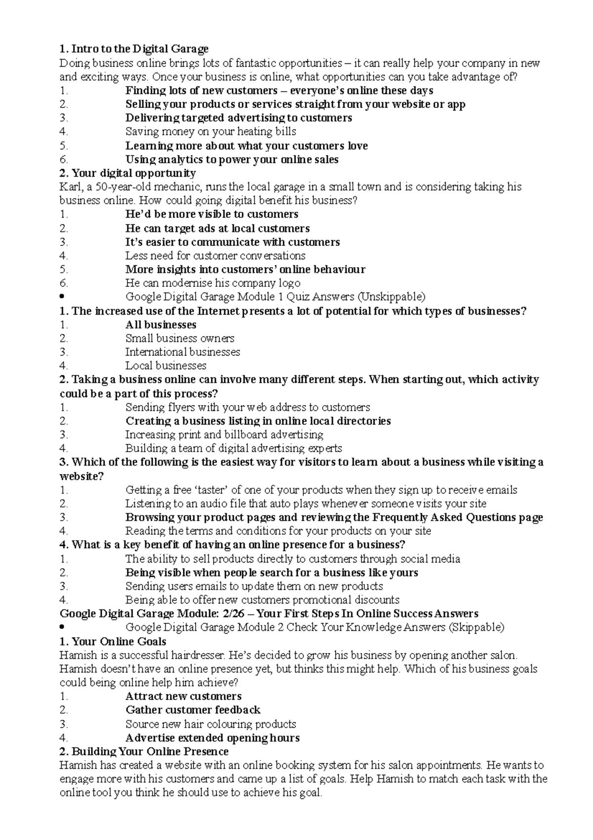 Marketing digital Intro to the Digital Garage Doing business online