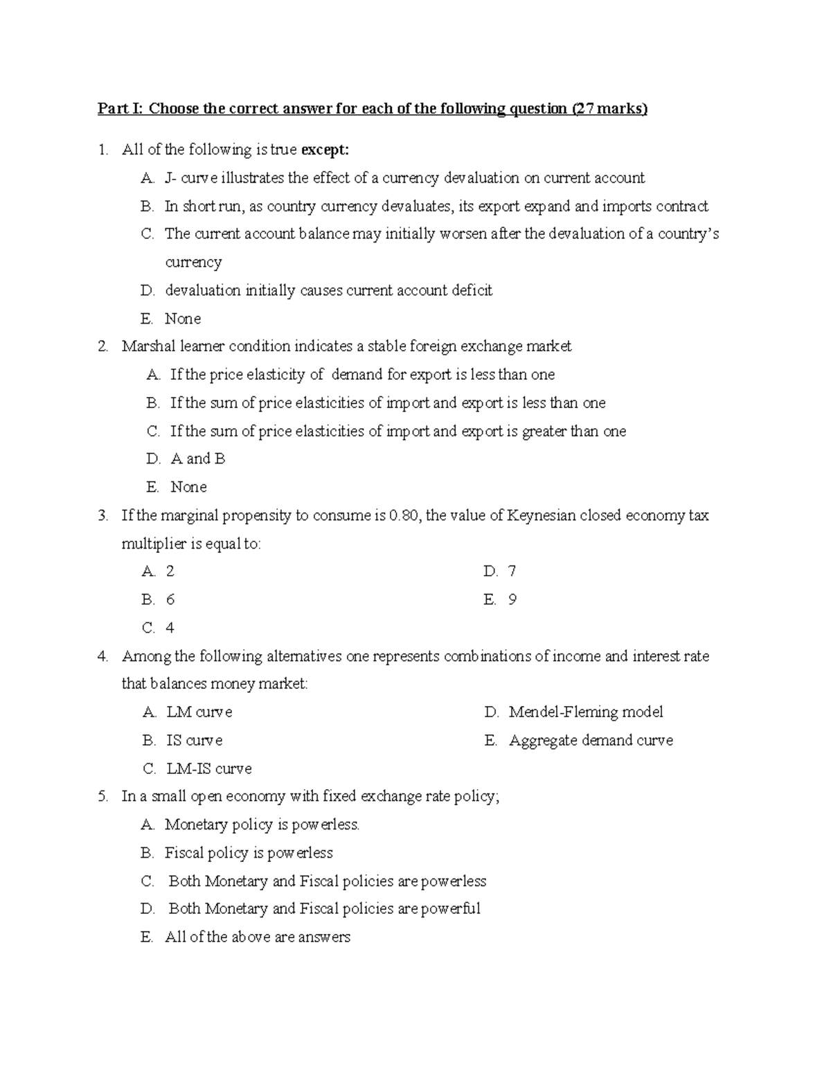 4 5881975213863734344 - Part I: Choose the correct answer for each of ...
