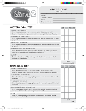 Pre-advanced 2 - Written Tests A E B - Gabaritos - PRE-ADVANCED 2 ...