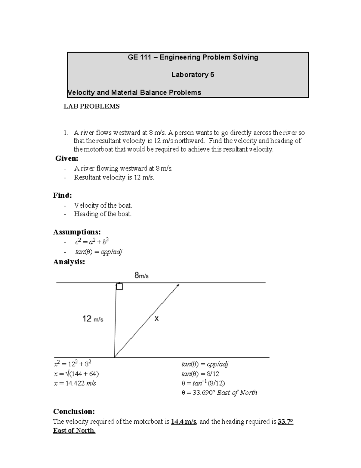 GE111 Lab5 -2 - GE 111 – Engineering Problem Solving Laboratory 5 ...