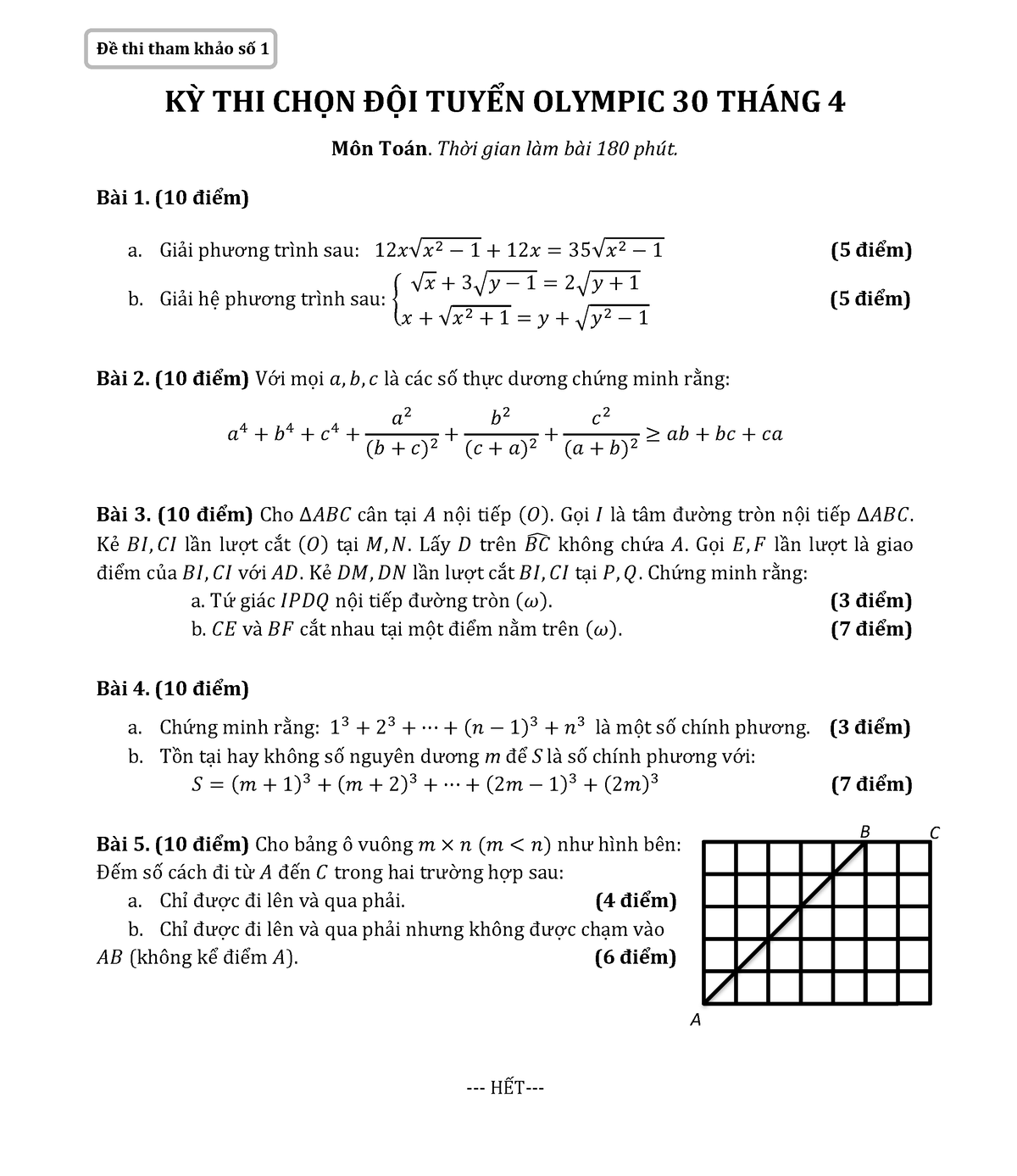 On-tap-30-4 230228 154256 - B A C KỲ THI CHỌN ĐỘI TUYỂN OLYMPIC 30 TH ...