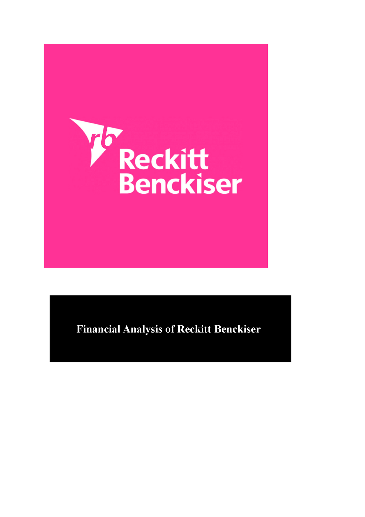 FiinancialAnalysisofReckittBenckiser Financial Analysis of