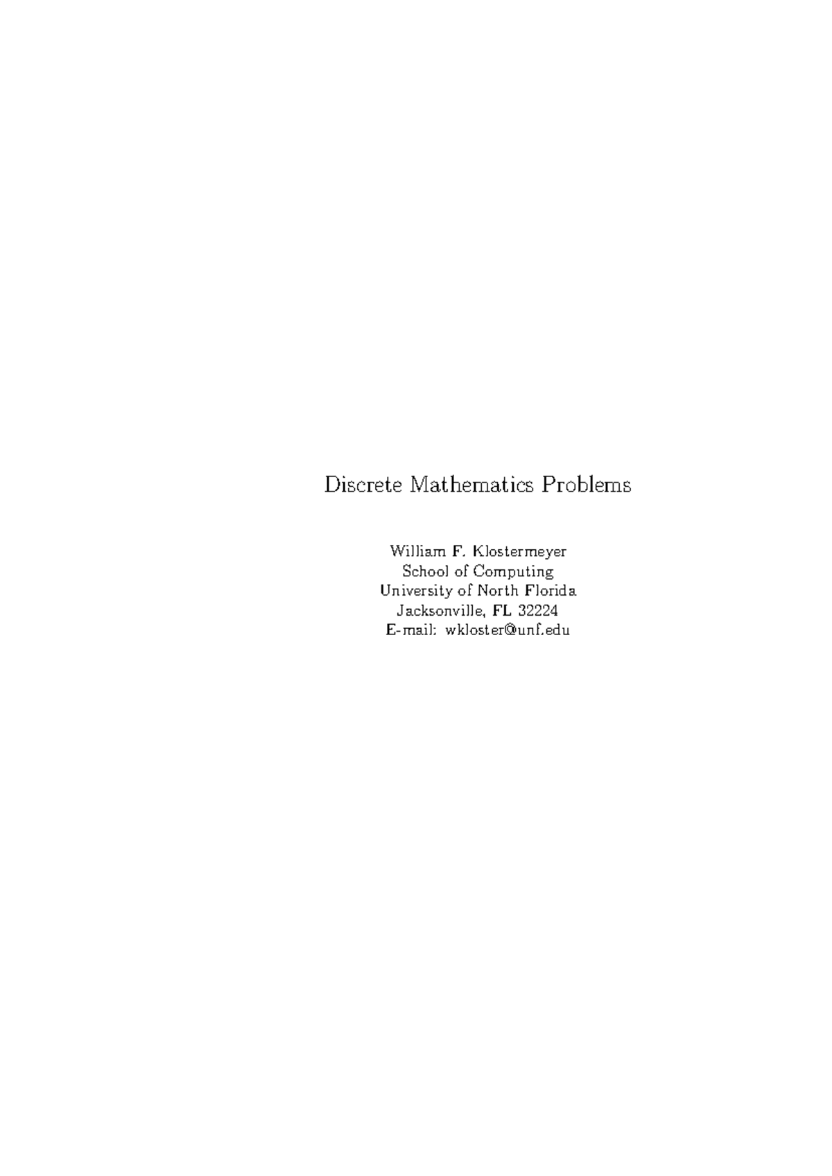 Problems - Mathematics model for Economics (ECO 407) - Discrete ...