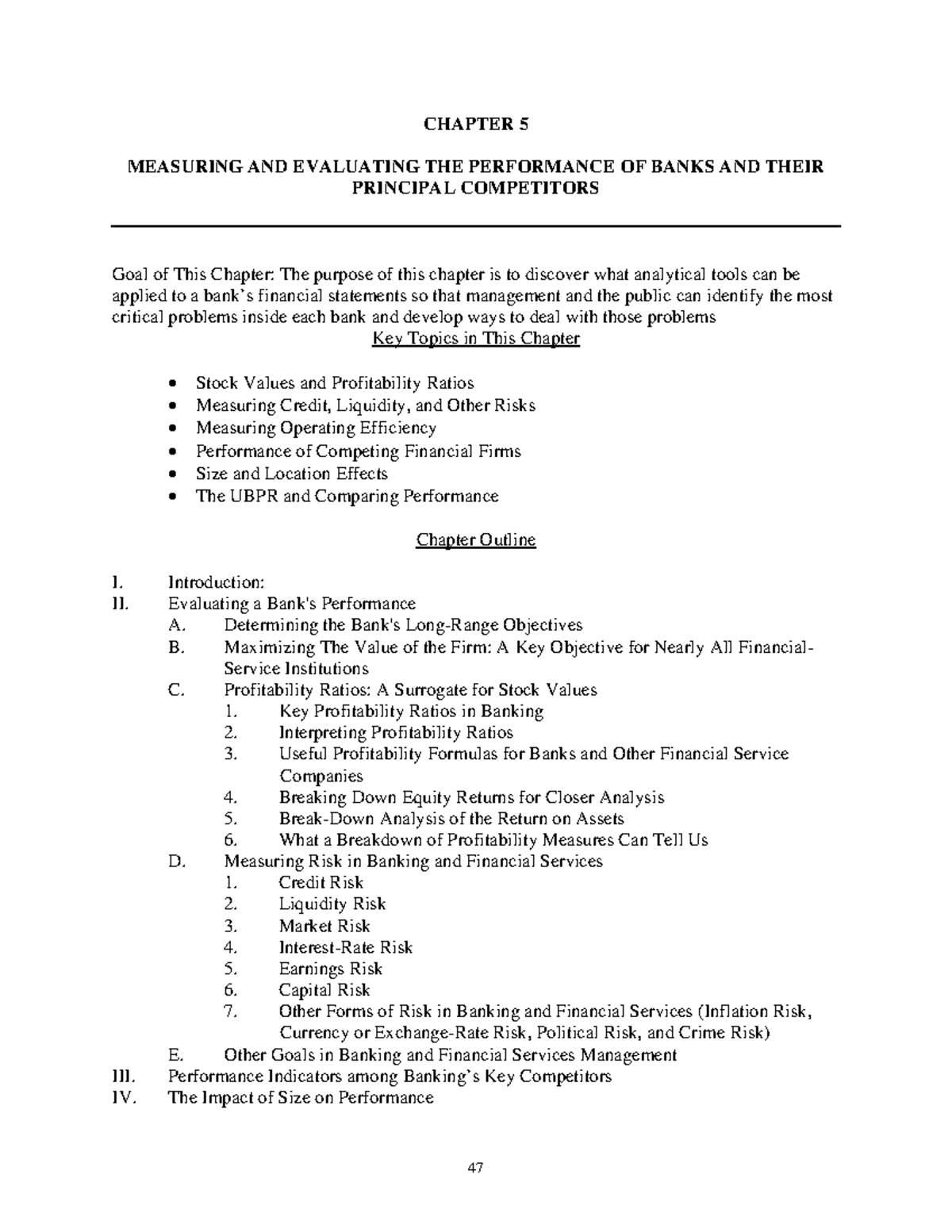 Chap5 - Nots - CHAPTER 5 MEASURING AND EVALUATING THE PERFORMANCE OF ...