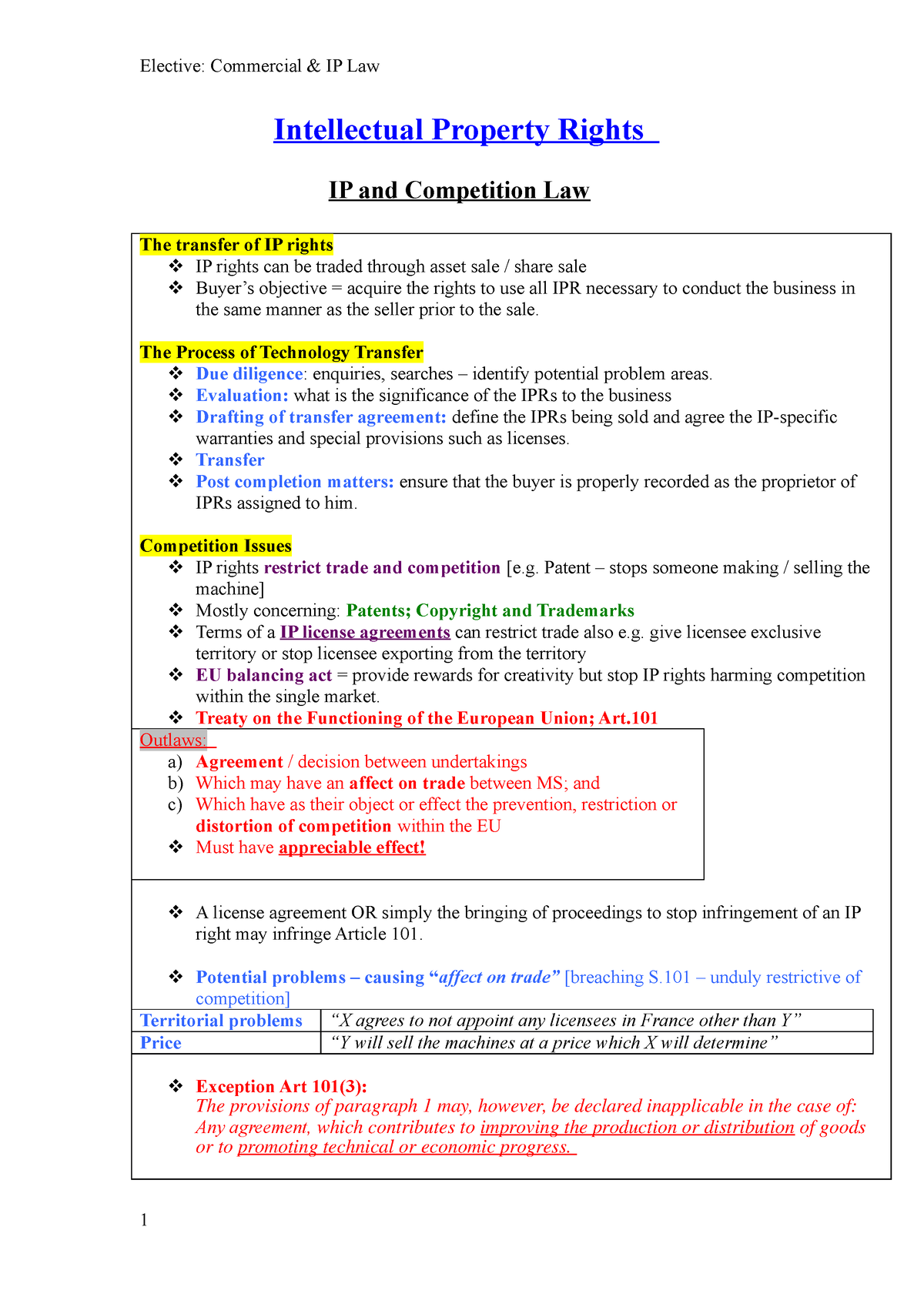 practical law assignment of ip