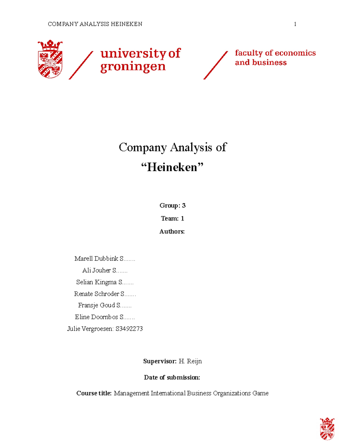 Heineken company values image