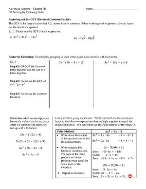 Polynomial Functions Homework - Advanced Algebra CHAPTER 7C POLYNOMIALS ...