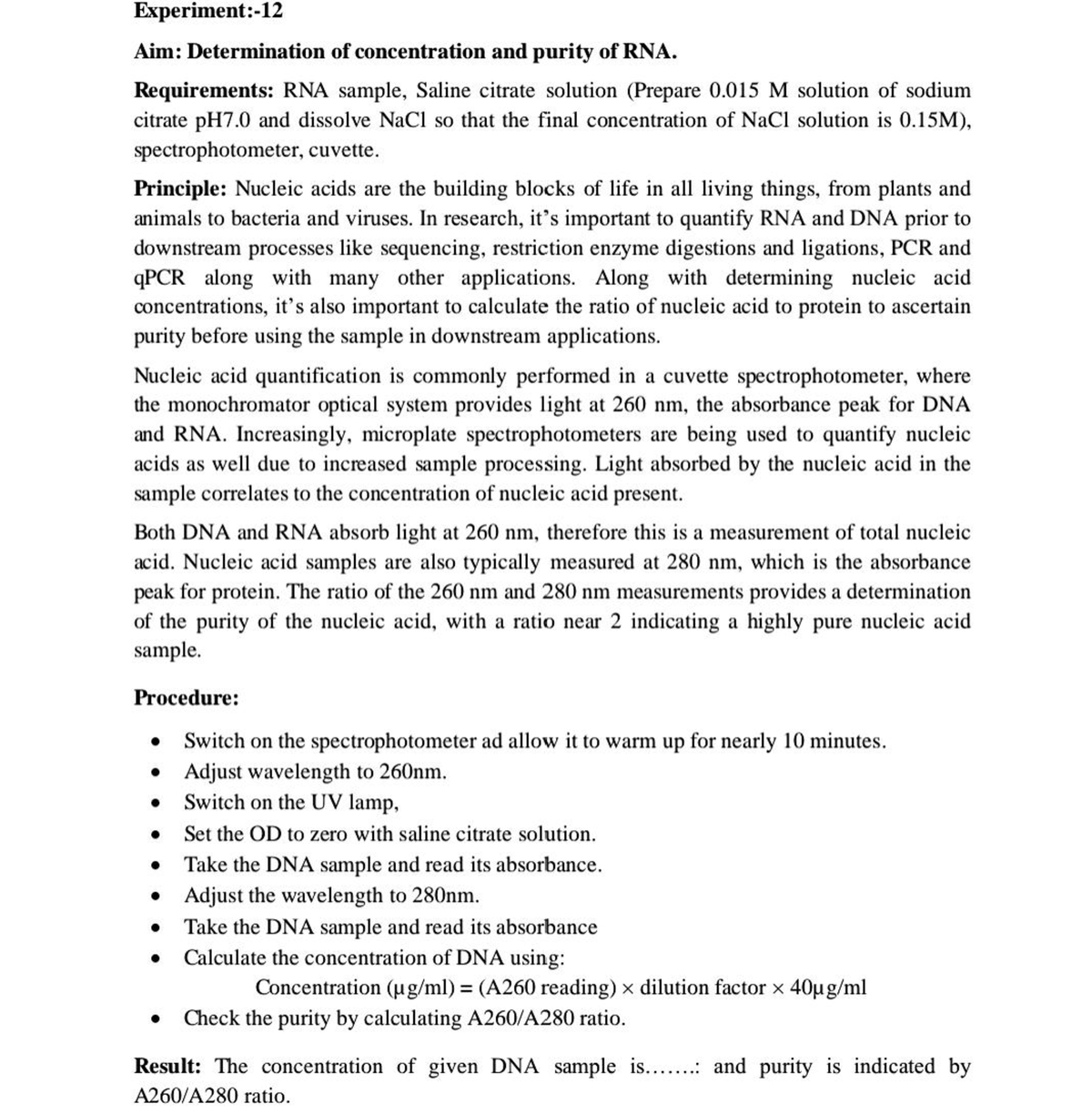 Quantifying RNA Concentration and Purity: Methods and Applications ...