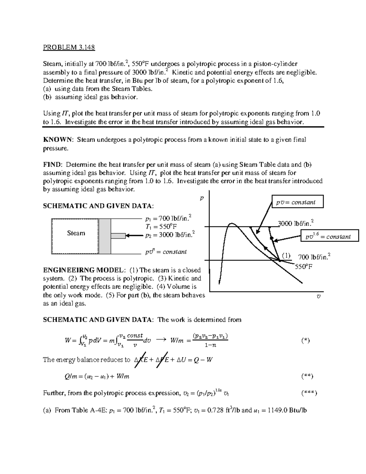 Practice Problem Set 5 - PROBLEM 3. Steam, Initially At 700 Lbf/in. 2 ...