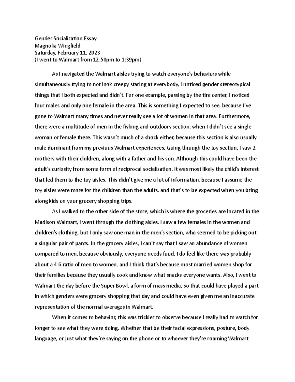 gender and identity sociology essay