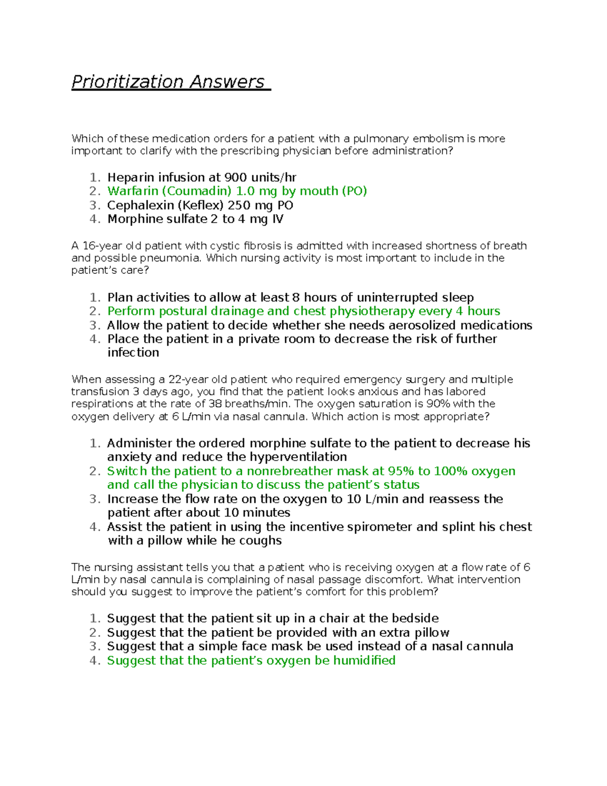 Priority and Delegation Questions and Answers - Prioritization Answers ...
