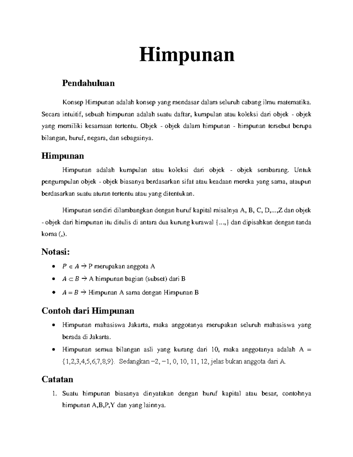 Himpunan Secara Intuitif Sebuah Himpunan Adalah Suatu Daftar Kumpulan Atau Koleksi Dari