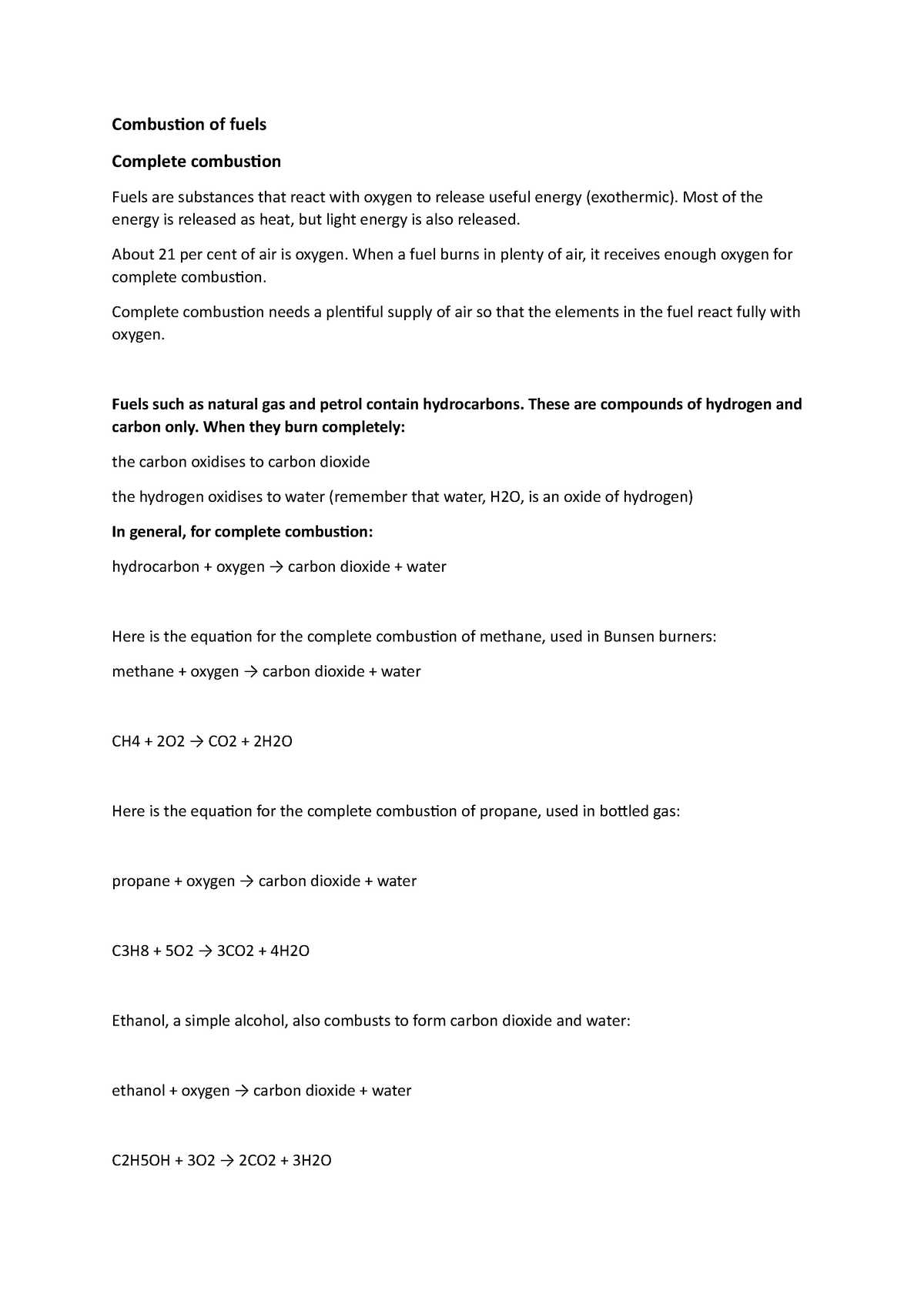 Combustion Of Fuels - Lecture Notes 3-6 - Combustion Of Fuels Complete ...