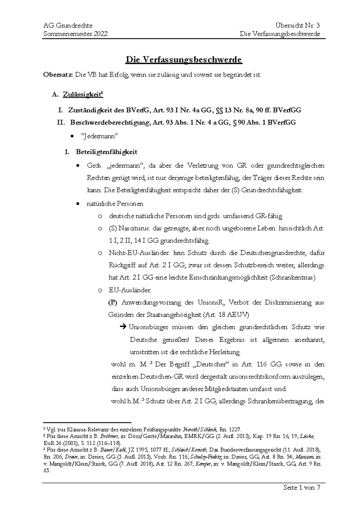 3 - Die Verfassungsbeschwerde - Sommersemester 2022 Die ...