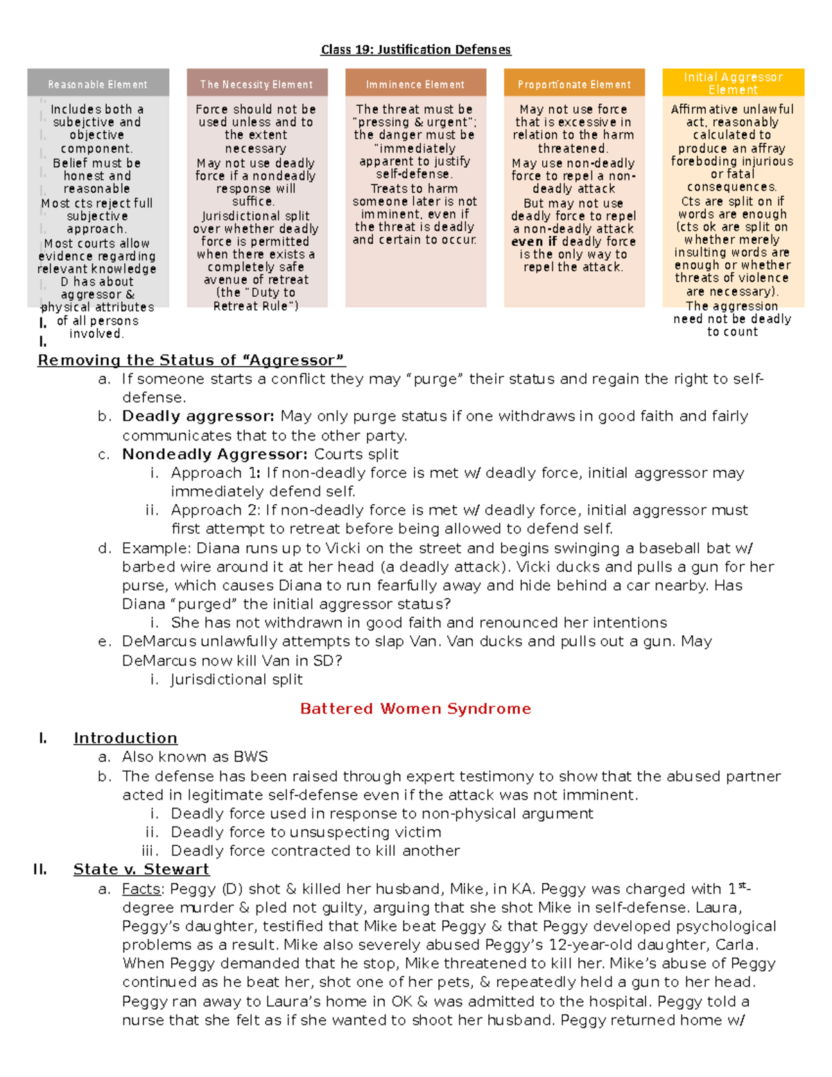 Justification Defenses - I. I. I. I. I. I. I. I. I. I. I. I. I. I ...