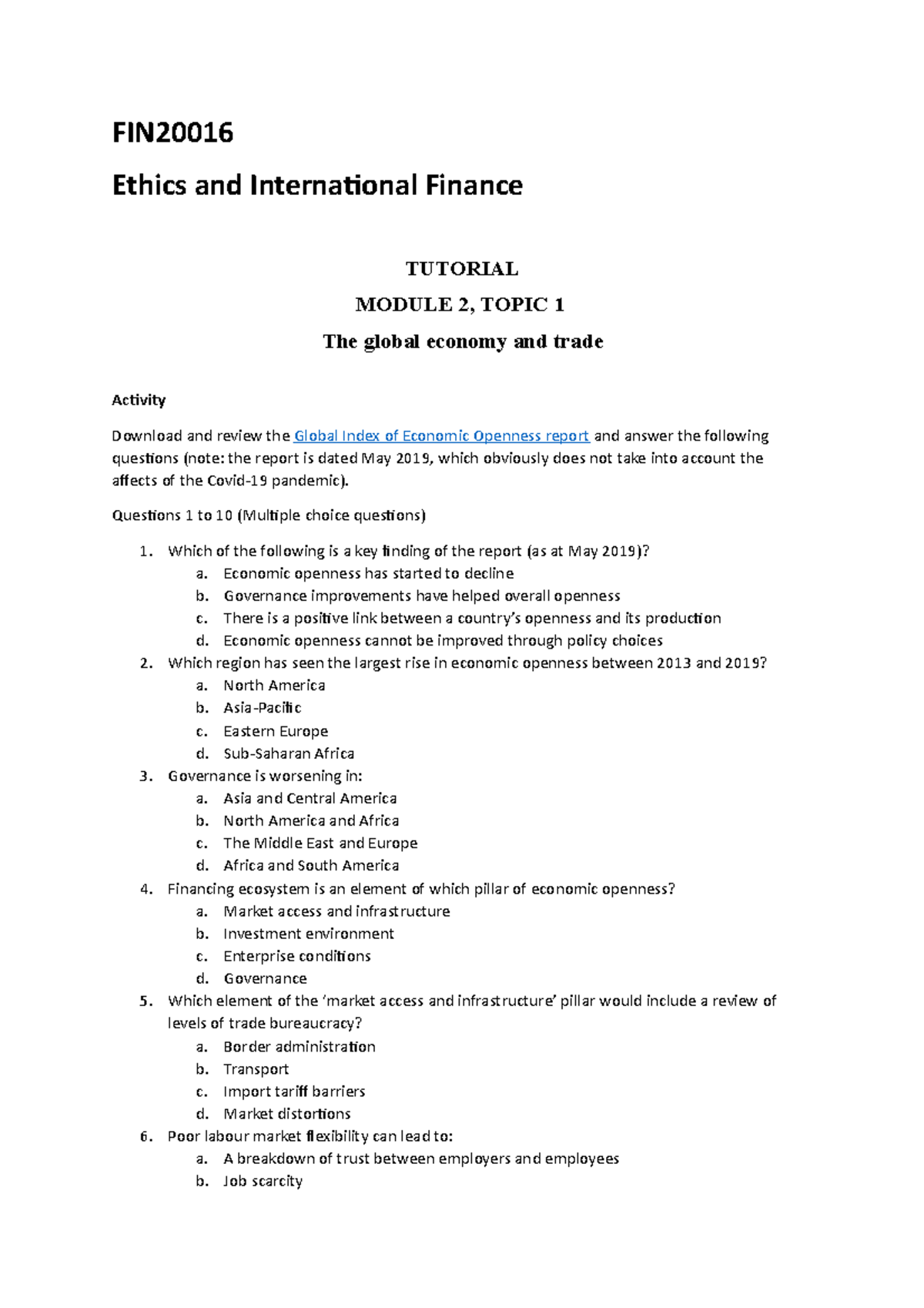 FIN2001 6 Mod2 Topic 1 Tutorial v1 - FIN Ethics and International ...