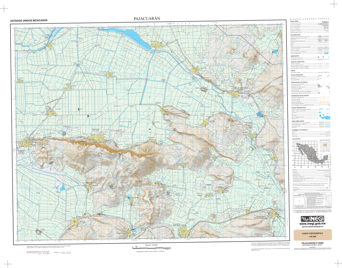 CARTA TOPOGRÁFICA PAJACUARAN - ####### RíoD ####### u ####### e