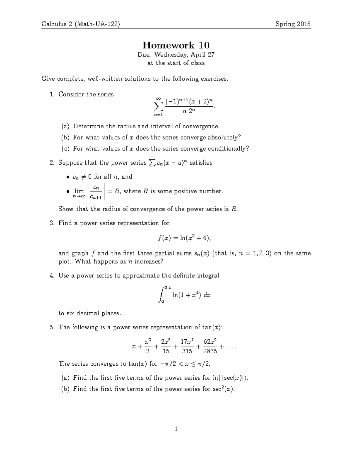 day #58 homework calculus