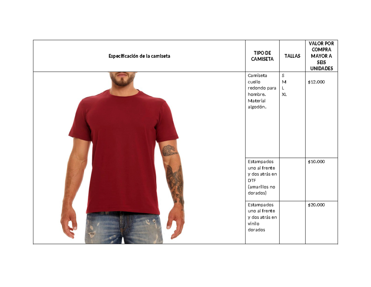 Guía De Tallas Camisas Caballero
