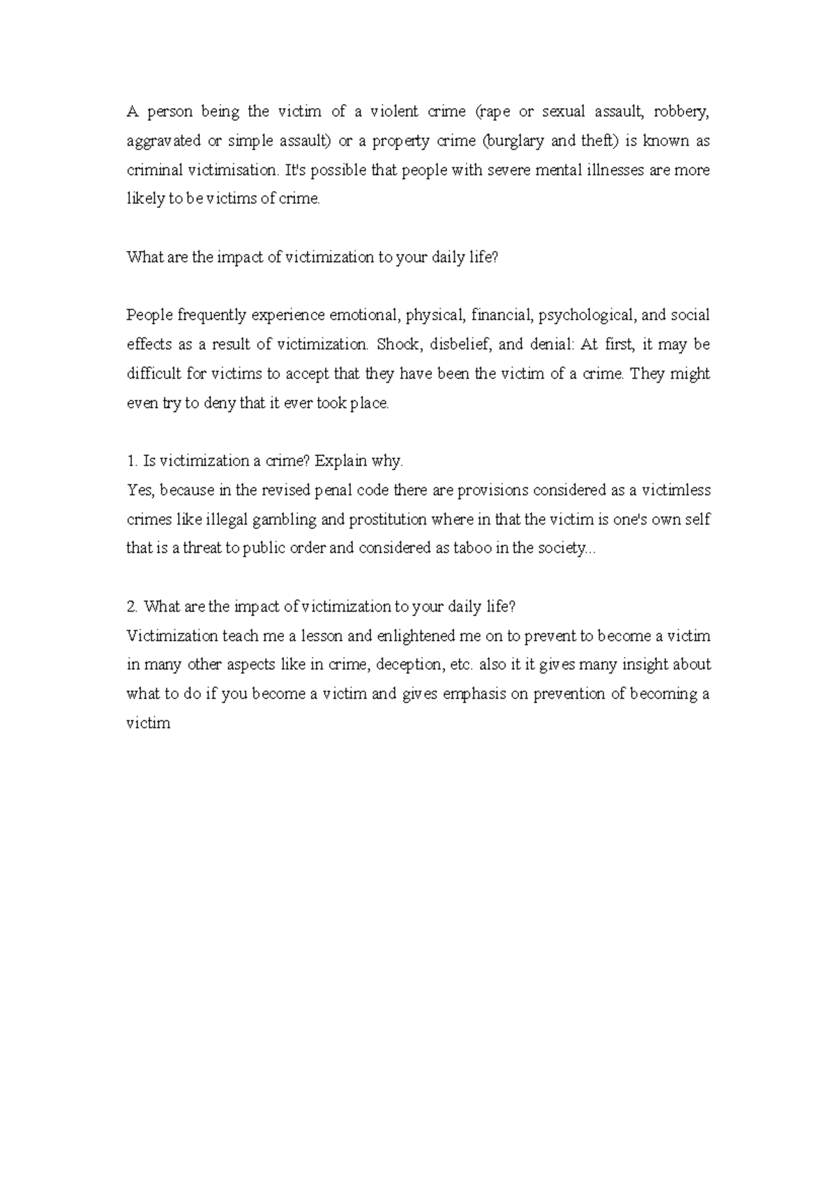 N16 - BSC Lecture Chap 16 - A person being the victim of a violent ...