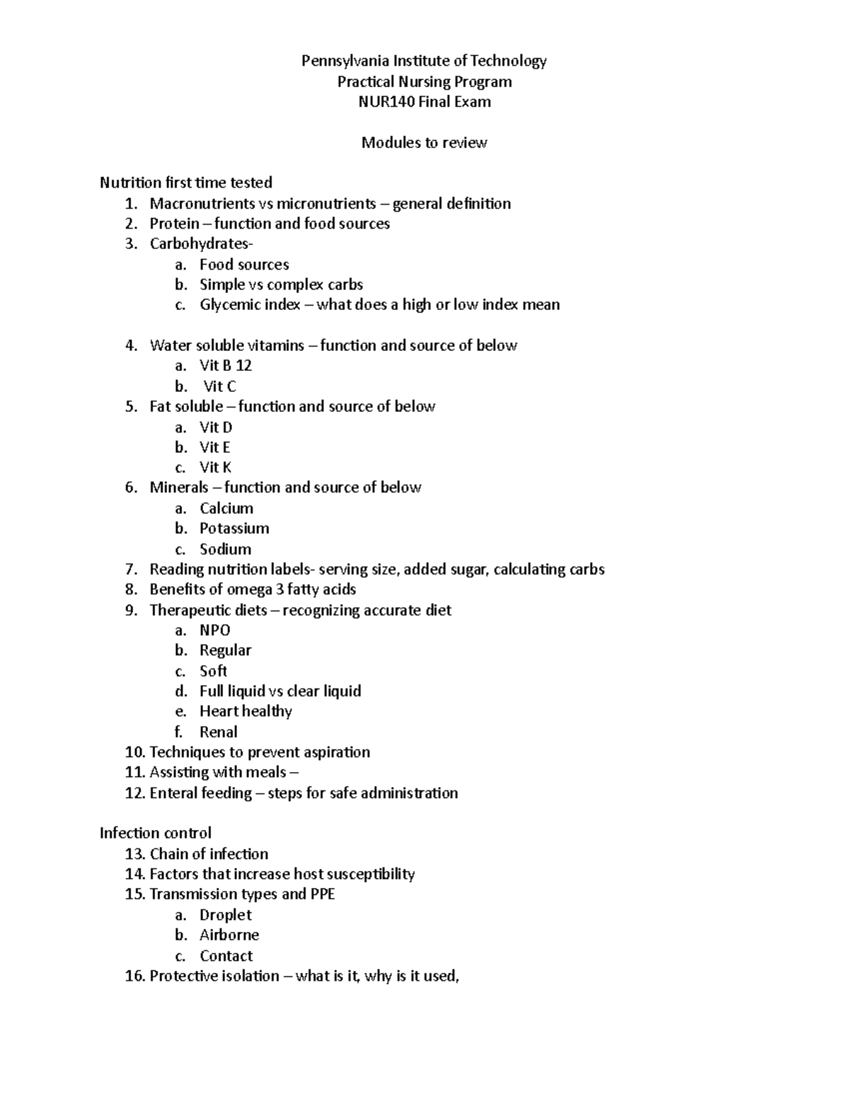 final-exam-review-pennsylvania-institute-of-technology-practical