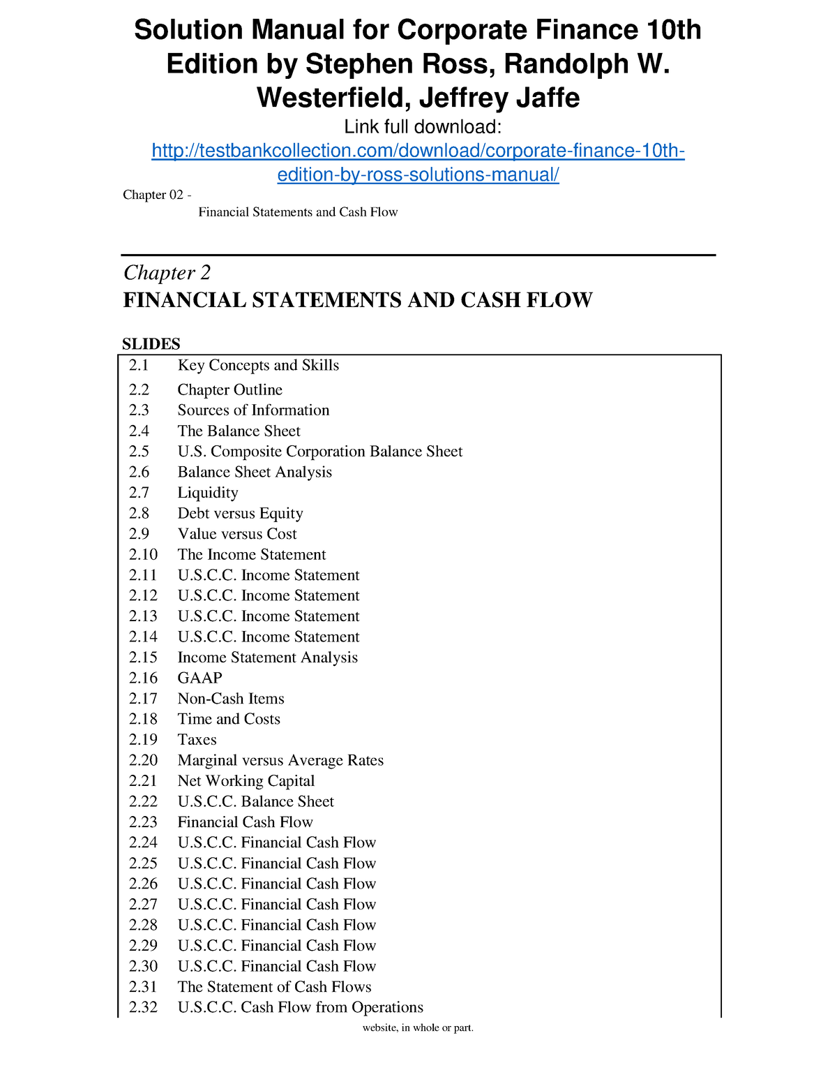 Solution Manual For Corporate Finance 10 Westerfield Jeffrey Jaffe   Thumb 1200 1553 