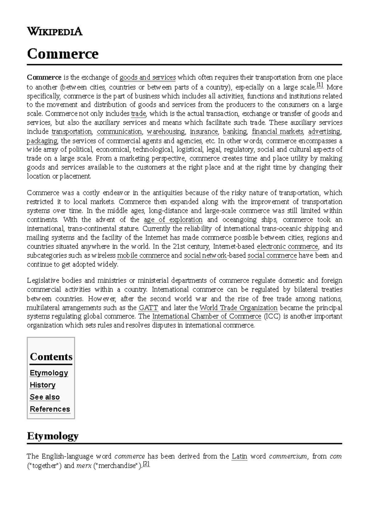 Commerce - Commerce Commerce is the exchange of goods and services ...