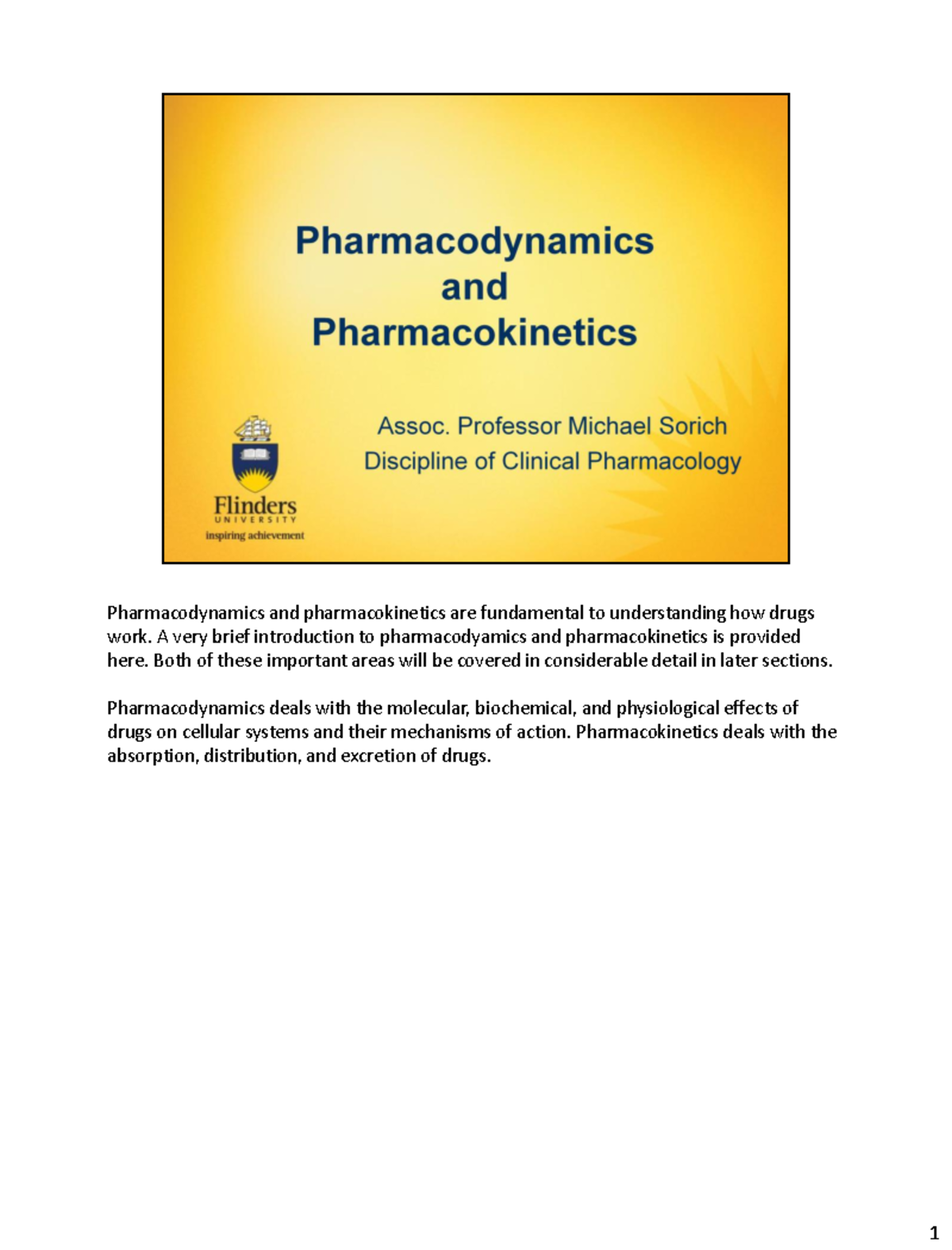 4 - Pharmacodynamics And Pharmacokinetics - A Very Brief Introduction ...