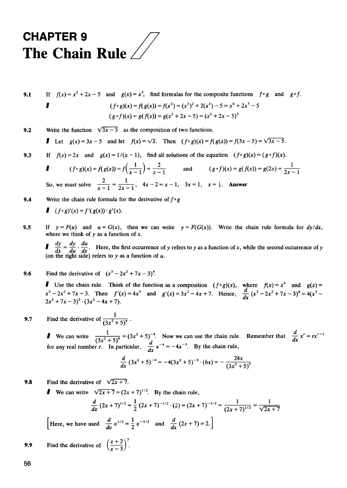 ab calculus the chain rule part 1 homework