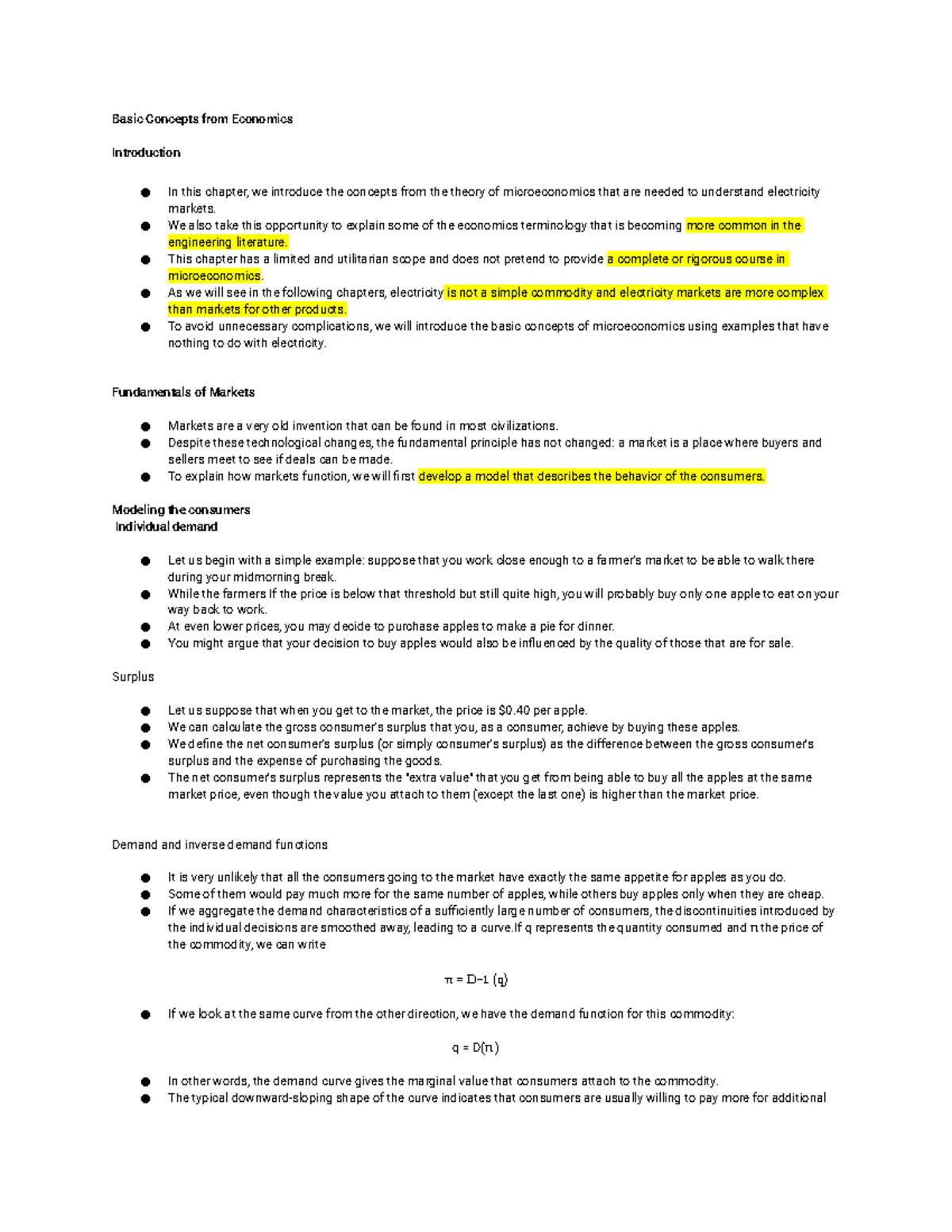 Basic Concepts from Economics - Basic Concepts from Economics ...