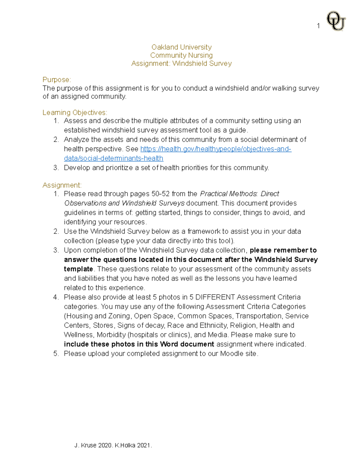 Module 1 Assignment Windshield Survey (6) (11) Oakland University