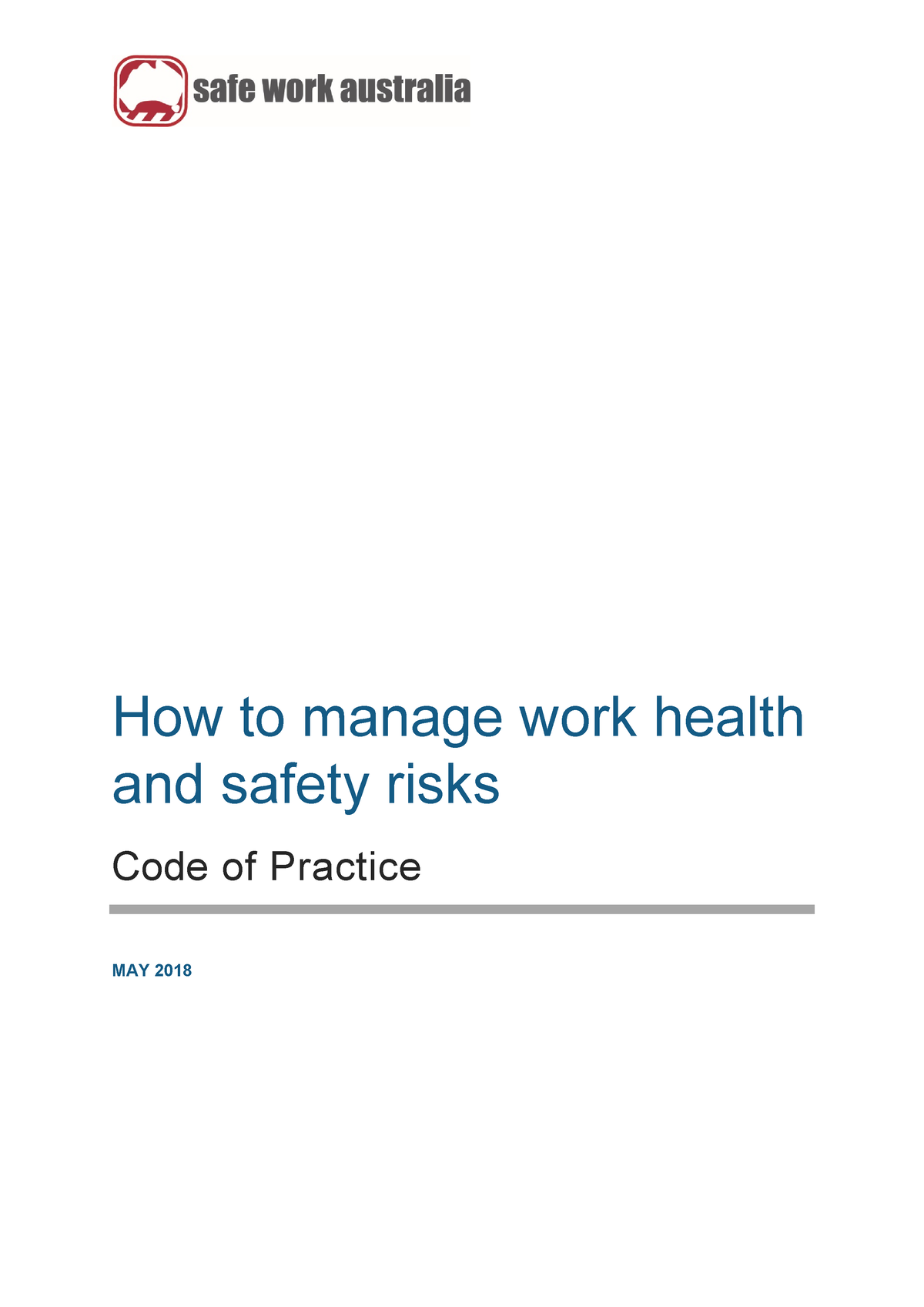 Code Of Practice - How To Manage Work Health And Safety Risks 1 - How ...