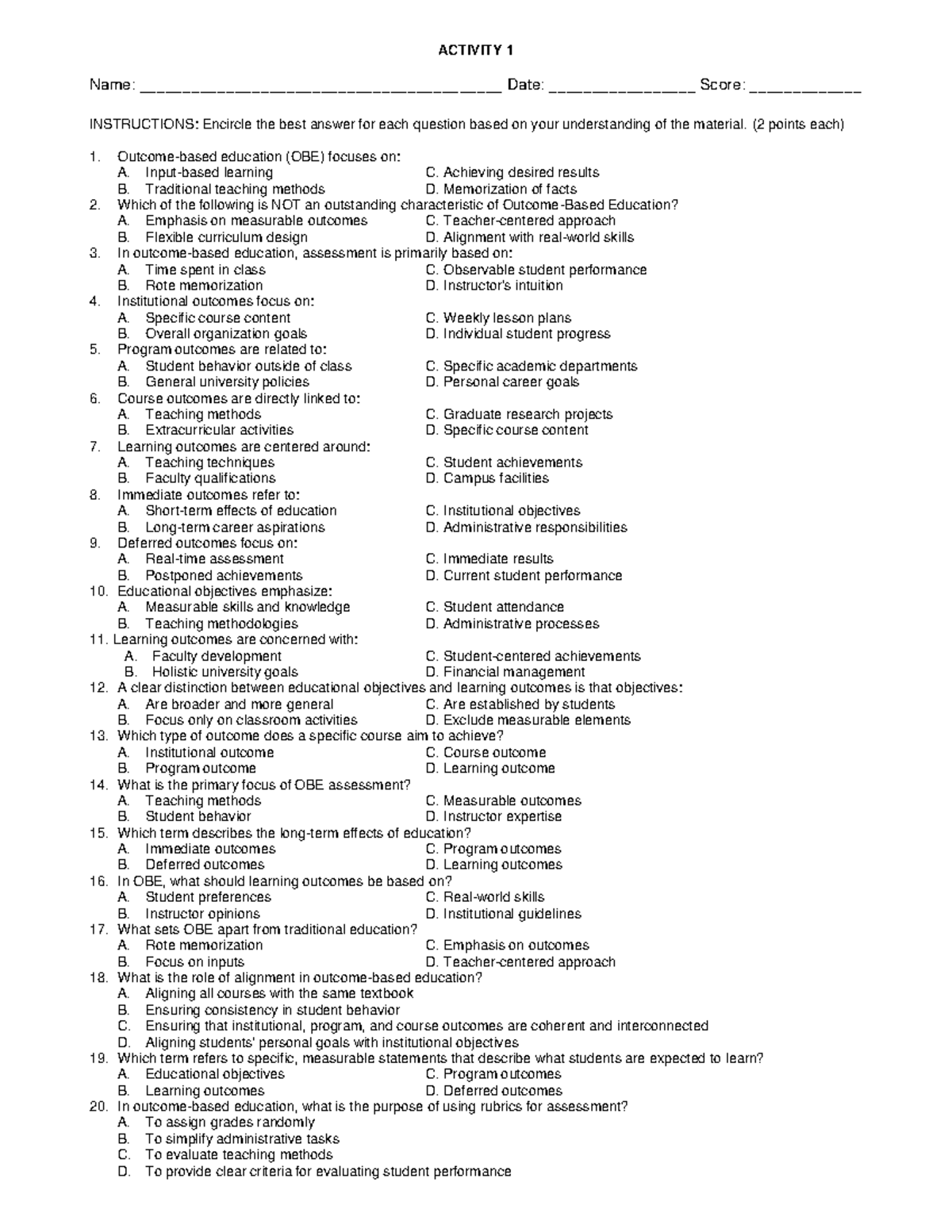 Activity-1-PDF - Summative for Lessons 1-3 - ACTIVITY 1 Name: - Studocu