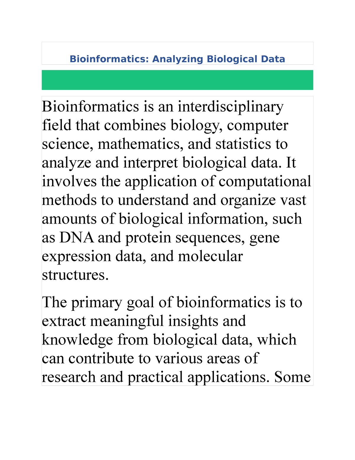 research papers for bioinformatics