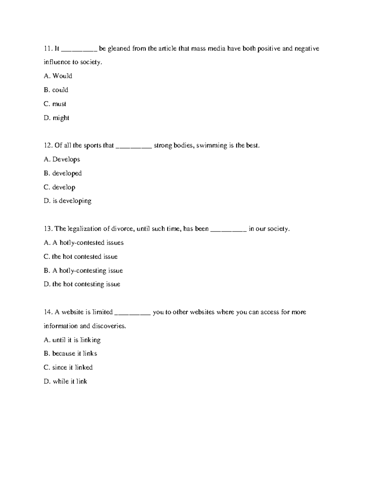 ST 2 - Grammar Structure: English Proficiency Test Reviewer 2 - It ...