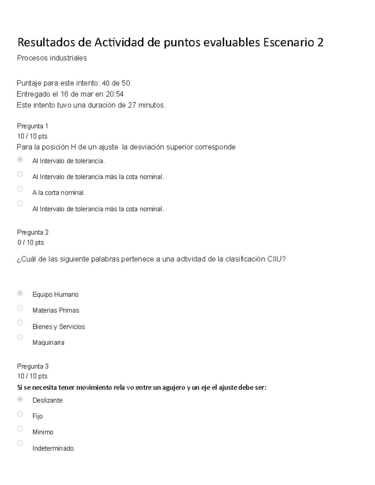 Puntos Evaluables Escenario 2 Resultados De AcƟvidad De Puntos