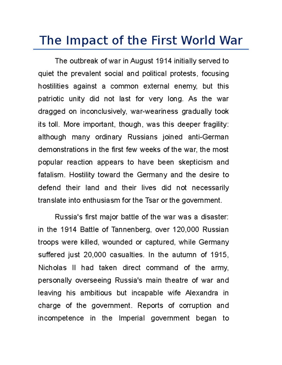 the-impact-of-the-first-world-war-as-the-war-dragged-on