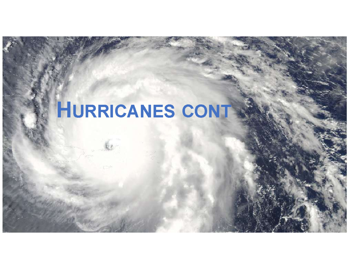 Hurricanes HURRICANES CONT PLAN FOR TODAY Hurricanes Evacuation