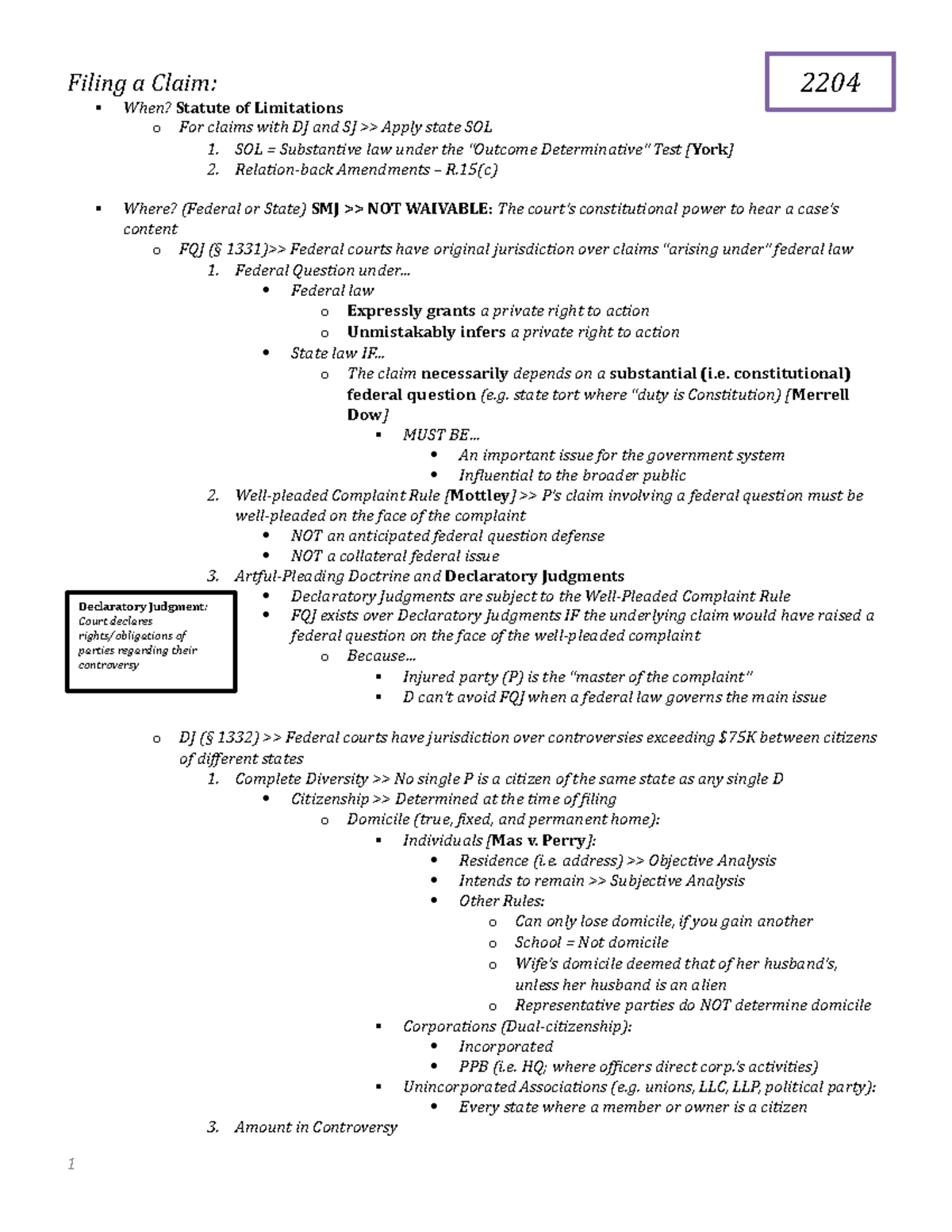 checklist-summary-civil-procedure-filing-a-claim-when-statute-of